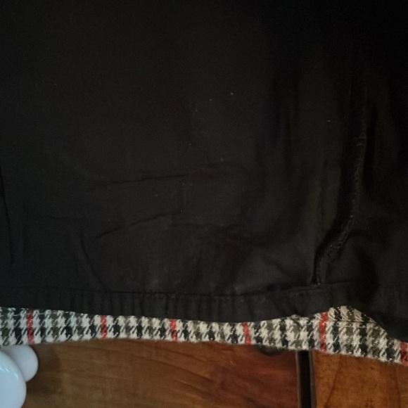 TOMMY JEANS Black/Olive/Orange/Cream Zip Front Lined Mini Skirt, Sz 14, GUC. - Picture 5 of 10